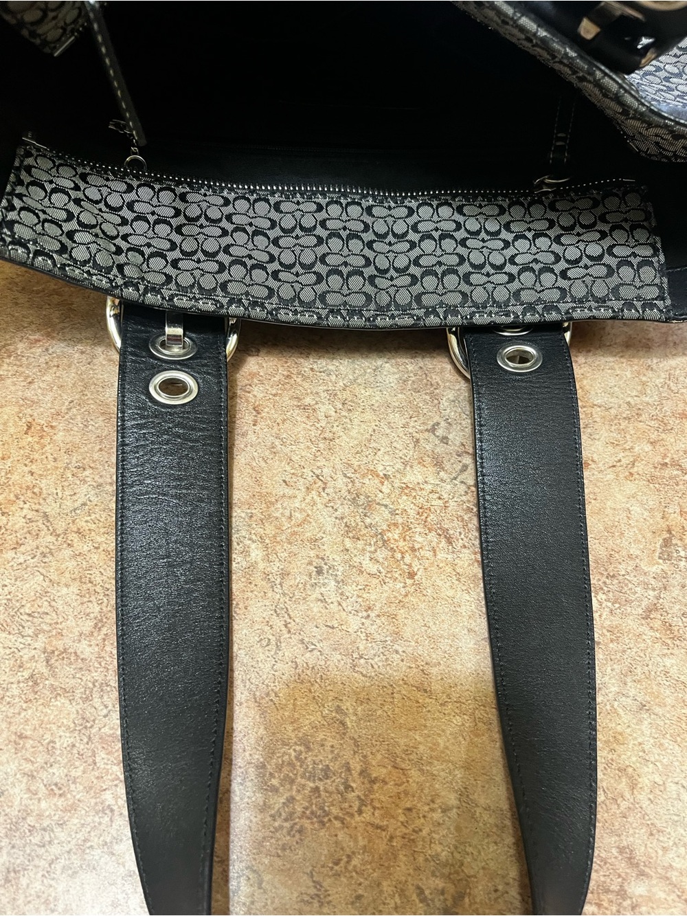 Coach  Black and Gray Signature Tote with Matching Wallet - Picture 9 of 16